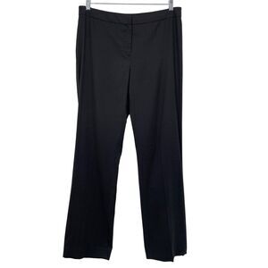 Lafayette148 Pants Polka Dot Black Wool Blend Straight Leg Women Career Trousers